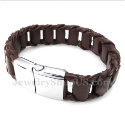 Pulsera De Cuero De Titanio Para Hombre