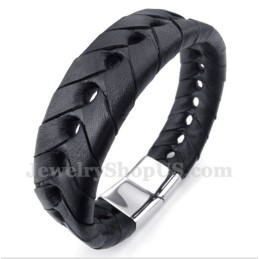 Pulsera De Cuero De Titanio Para Hombre