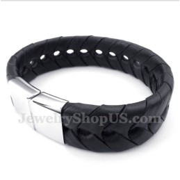 Pulsera De Cuero De Titanio Para Hombre