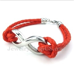 Pulsera De Cuero Con Símbolo De Infinito De Titanio Para Hombre