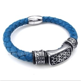 Pulsera De Cuero De Titanio Para Hombre
