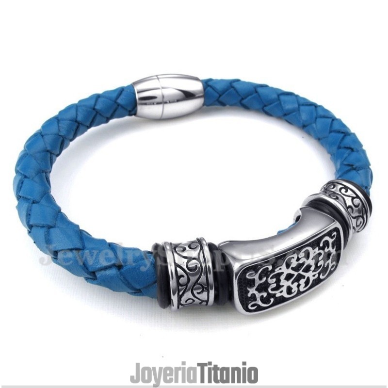 Pulsera De Cuero De Titanio Para Hombre Pulsera De Cuero De Titanio Para Hombre