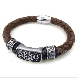 Pulsera De Cuero De Titanio Para Hombre