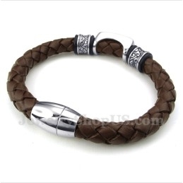 Pulsera De Cuero De Titanio Para Hombre
