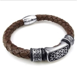 Pulsera De Cuero De Titanio Para Hombre