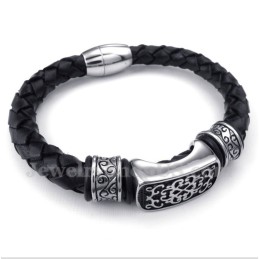 Pulsera De Cuero De Titanio Para Hombre