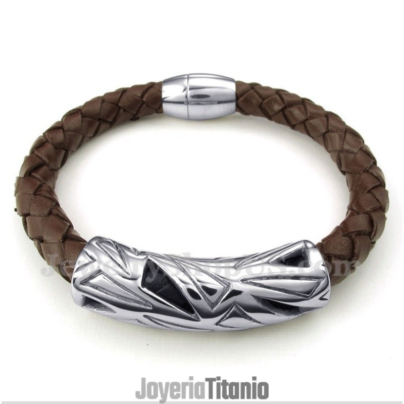 Pulsera De Cuero De Titanio Para Hombre Pulsera De Cuero De Titanio Para Hombre