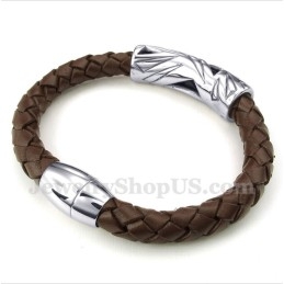 Pulsera De Cuero De Titanio Para Hombre