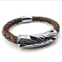 Pulsera De Cuero De Titanio Para Hombre