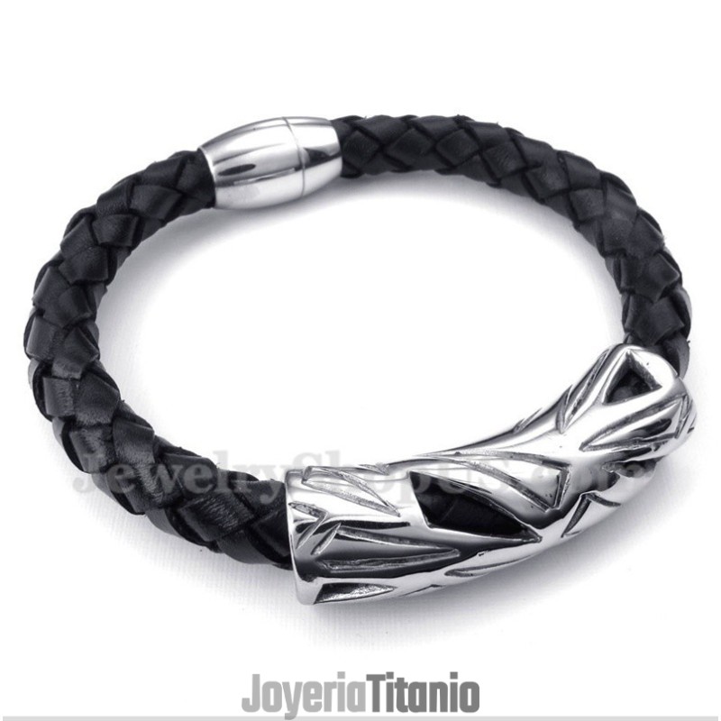 Pulsera De Cuero De Titanio Para Hombre Pulsera De Cuero De Titanio Para Hombre