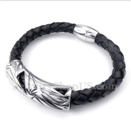 Pulsera De Cuero De Titanio Para Hombre