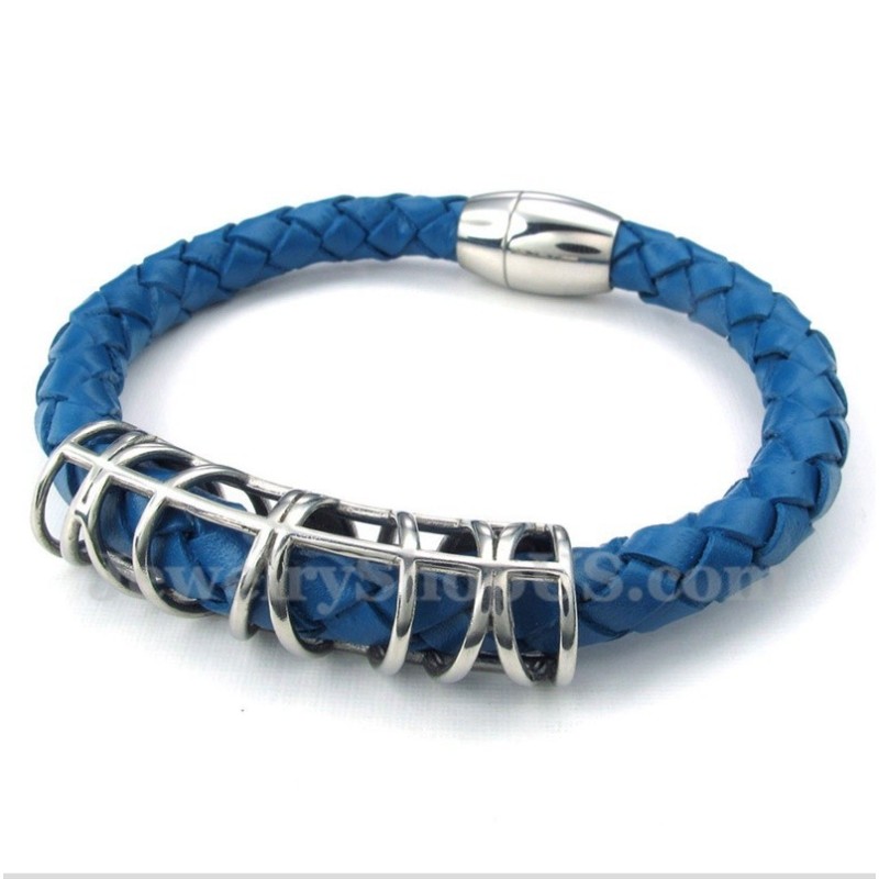 Pulsera De Cuero De Titanio Para Hombre