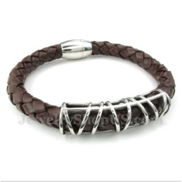 Pulsera De Cuero De Titanio Para Hombre