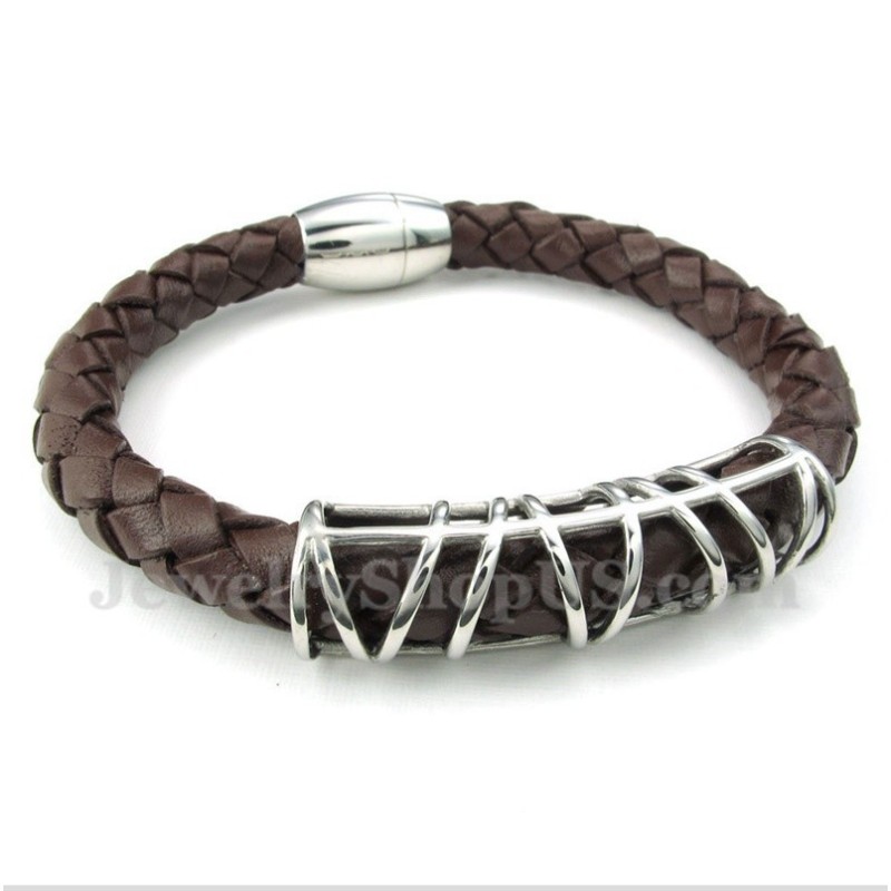 Pulsera De Cuero De Titanio Para Hombre Pulsera De Cuero De Titanio Para Hombre