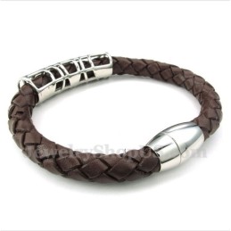 Pulsera De Cuero De Titanio Para Hombre