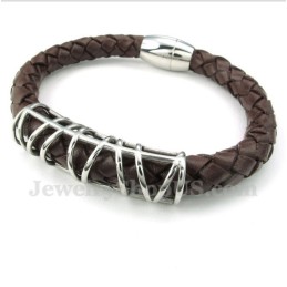 Pulsera De Cuero De Titanio Para Hombre
