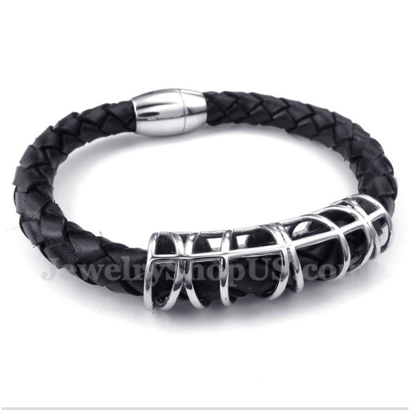 Pulsera De Cuero De Titanio Para Hombre Pulsera De Cuero De Titanio Para Hombre