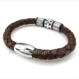 Pulsera De Cuero De Titanio Para Hombre