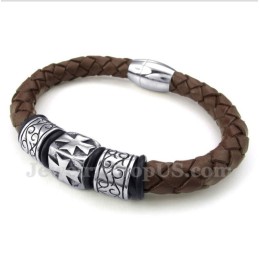 Pulsera De Cuero De Titanio Para Hombre