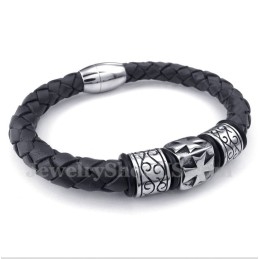 Pulsera De Cuero De Titanio Para Hombre