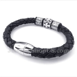 Pulsera De Cuero De Titanio Para Hombre
