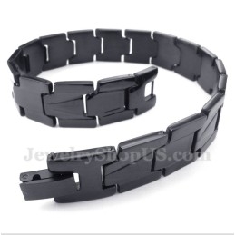 Pulsera De Titanio Negro Para Hombre