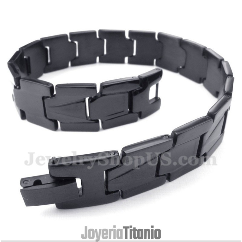 Pulsera De Titanio Negro Para Hombre Pulsera De Titanio Negro Para Hombre