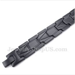 Pulsera De Titanio Negro Para Hombre