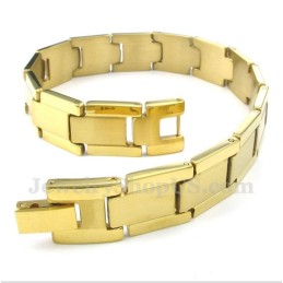 Pulsera De Titanio Dorado Para Hombre