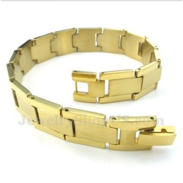 Pulsera De Titanio Dorado Para Hombre