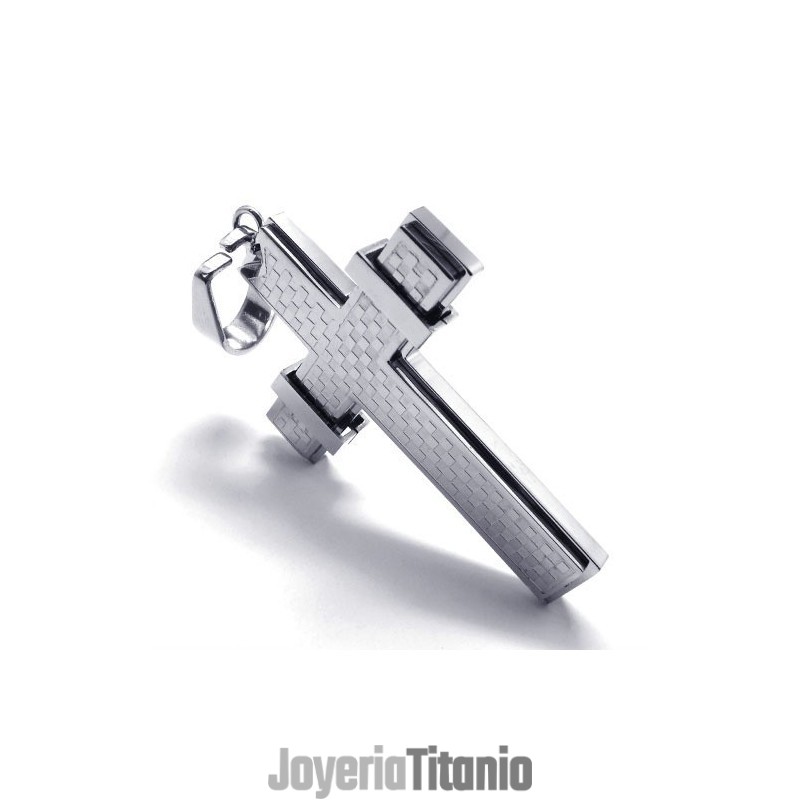 Colgante De Titanio Con Cruz De Moda (Plata) Colgante De Titanio Con Cruz De Moda (Plata)