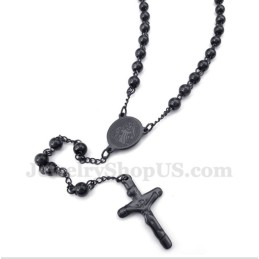 Collar De Jesús De Titanio Negro Para Hombre