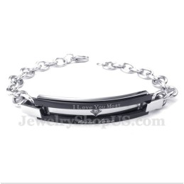 Pulsera De Titanio Negro Para Hombre