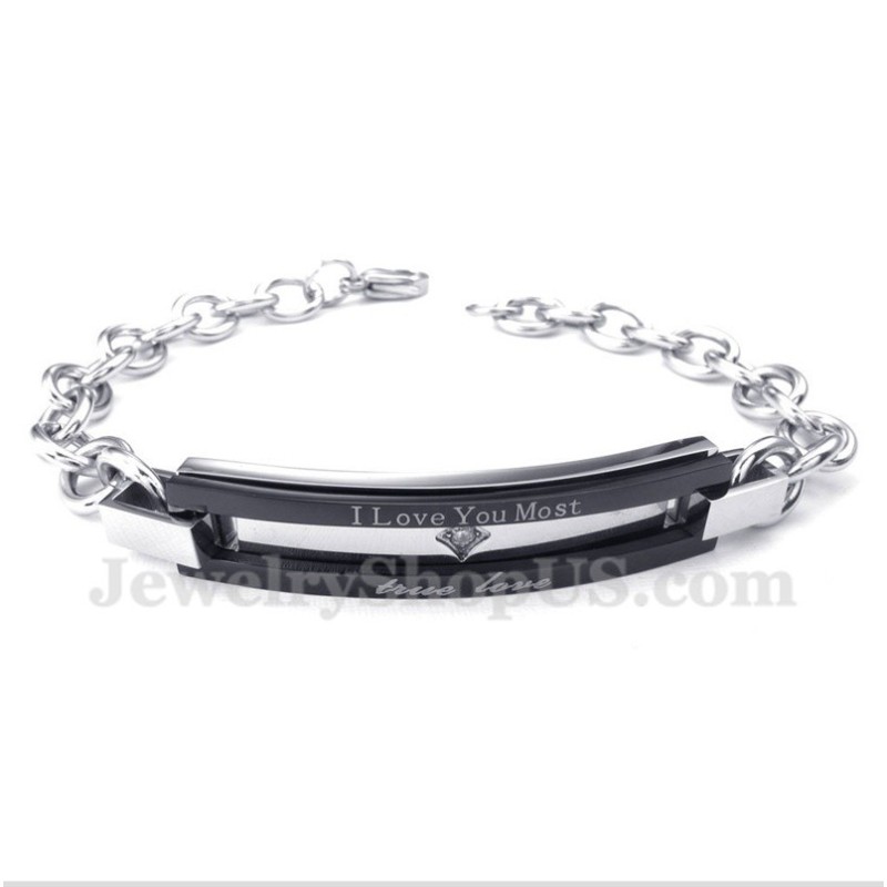 Pulsera De Titanio Negro Para Hombre