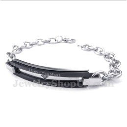 Pulsera De Titanio Negro Para Hombre