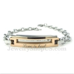 Pulsera De Pareja De Titanio Y Oro Para Hombre