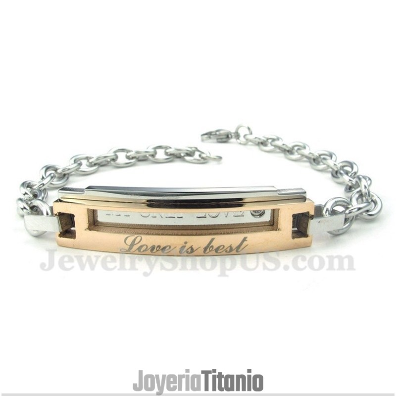 Pulsera De Pareja De Titanio Y Oro Para Hombre Pulsera De Pareja De Titanio Y Oro Para Hombre