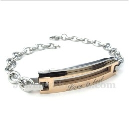 Pulsera De Pareja De Titanio Y Oro Para Hombre