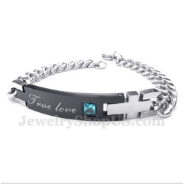 Pulsera De Titanio Con Diamantes Para Hombre