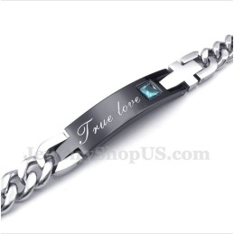 Pulsera De Titanio Con Diamantes Para Hombre