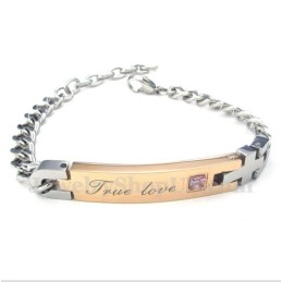 Pulsera De Titanio Con Diamantes Para Mujer