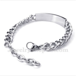 Pulsera De Titanio Con Cristales Negros Para Hombre