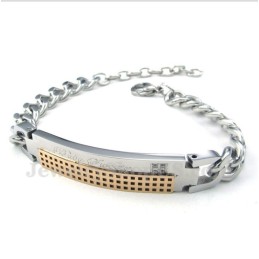 Pulsera De Titanio Con Diamantes Para Mujer
