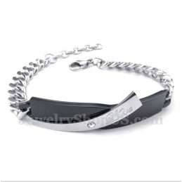 Pulsera De Titanio Negro Para Hombre