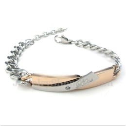Pulsera De Pareja De Titanio Y Oro Para Mujer