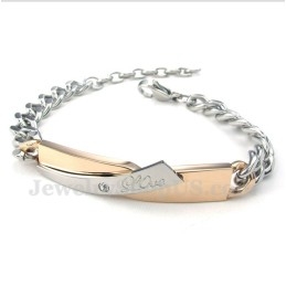 Pulsera De Pareja De Titanio Y Oro Para Mujer