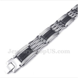 Pulsera De Titanio Con Diseño De Meandro Griego Para Hombre