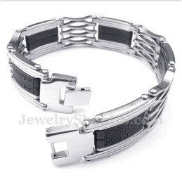 Pulsera De Titanio Con Diseño De Meandro Griego Para Hombre