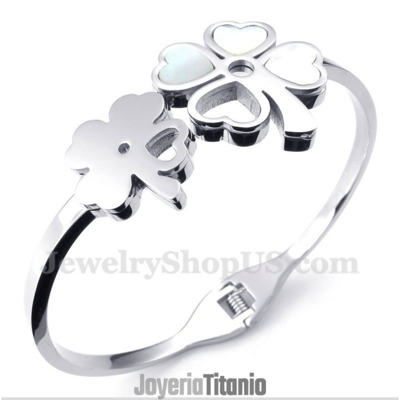 Pulsera De Trébol De Titanio Para Hombre