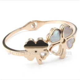 Pulsera De Trébol De Titanio Y Oro Rosa Para Hombre